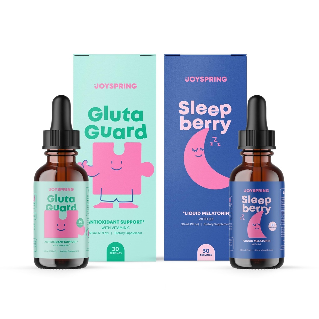 JoySpring SleepBerry נוזל מלטונין לילדים ונוזל Glutathione לילדים