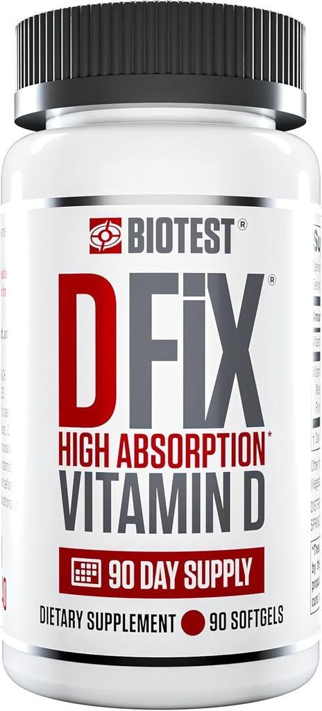 Biotest D Fix - 5000 IU High-Absorption ויטמין D3, 90 משרתים - 90 Softgels