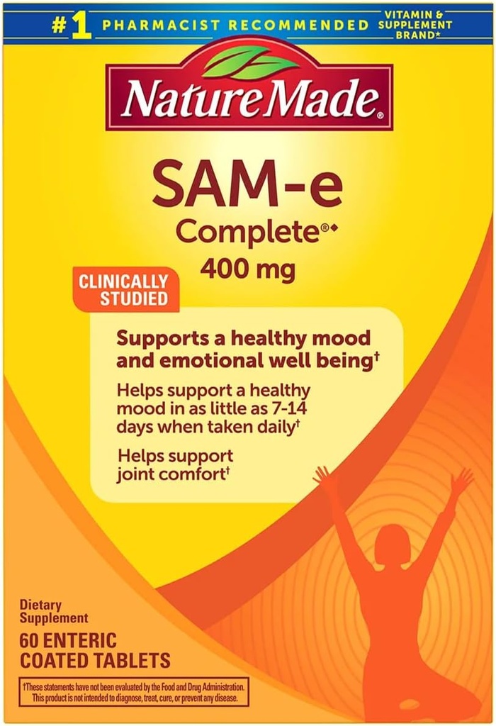 הטבע עשה SAM-e Complete 400 מ"ג - 60 טבליות מחוברות