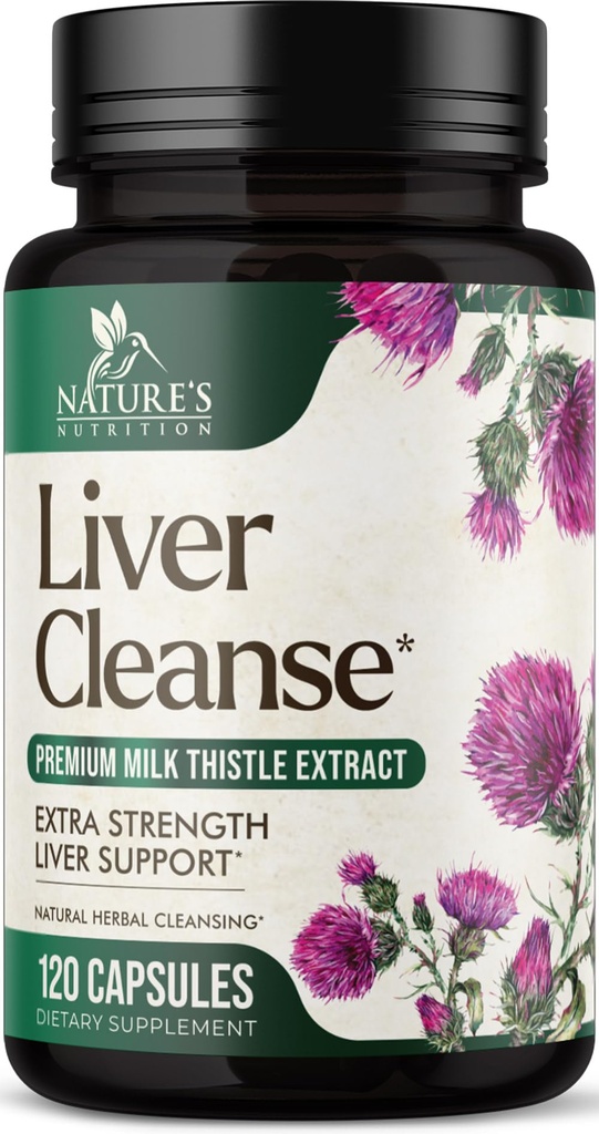 Liver Cleanse Detox &תיקון פורמולה - 20in-1 Advanced Liver תומך תוספת עם Silymarin Milk Thistle, Dandelion Root, Artichoke Extract, Turmeric, Choline, & Beetroot - 120 כמוסות Veggie