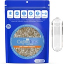 גודל Capsuline 0 רוקן Gelatin קפסולות, Clear - 10000 Count | גלוטן חינם, כשר, non-GMO מוסמך | Pure Bovine Pill Caps for Fit Filling