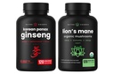 NutraChamps קוריאני גינזנג קפסולות ו Lions Mane קפסולות 2 Pack Bundle