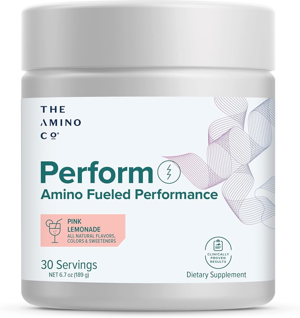 Amino CO - לבצע אבקת טרום-עבודה עם EAAs, Stevia-מתוקה אנרגיה תמיכה לגברים ונשים - פינק Lemonade (6.7 oz)