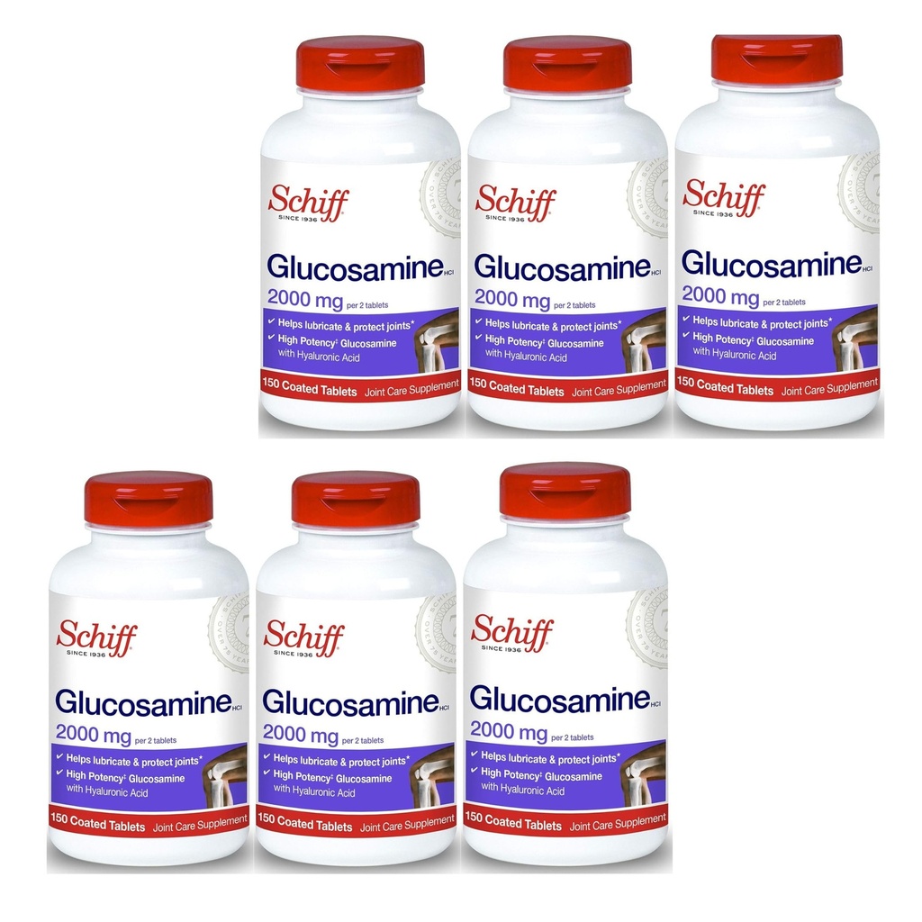 Schiff Glucosamine 2000mg עם Hyaluronic Acid (Pack of 4)