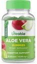 Aloe Vera תוספת חניכיים למבוגרים - 10,000 מ"ג - גדול Tasting Natural Flavored Gummy - Gluten Free, טבעוני, non-GMO Chewable - עבור מבוגרים, גברים, נשים - 60 חניכיים - 30 Doseseseseses