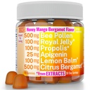 Bee Pollen Apigenin Citrus Bergamot Gummies w אורגני Propolis רויאל Jelly Honey לימון Balm לחלץ, תוספת עבור גברים ילדים, Tincture Drops אבקת קפסולת Herb תוספי אלט, פולן פולן פולן פולן פולן פולן פולן פולן