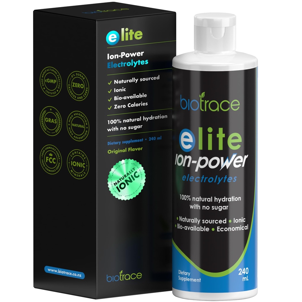 BioTrace Elite Ionic Electrolyte Drops | 0 קלוריות 0 סוכר 0 פחמימות | הידרציה מהירה, Stamina, אנרגיה, התאוששות שרירים | Trace מינרלים אלקטרוליטים | 30%+ More Potassium Magnesium Chloride