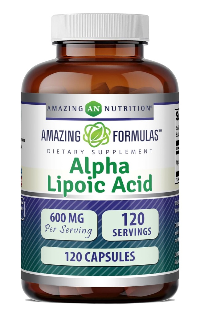 פורמולות מדהימות Alpha Lipoic Acid | 600 Mg Per Server תוסף | קפסולות | Non-GMO | Gluten Free | Made in USA (Unflavored)