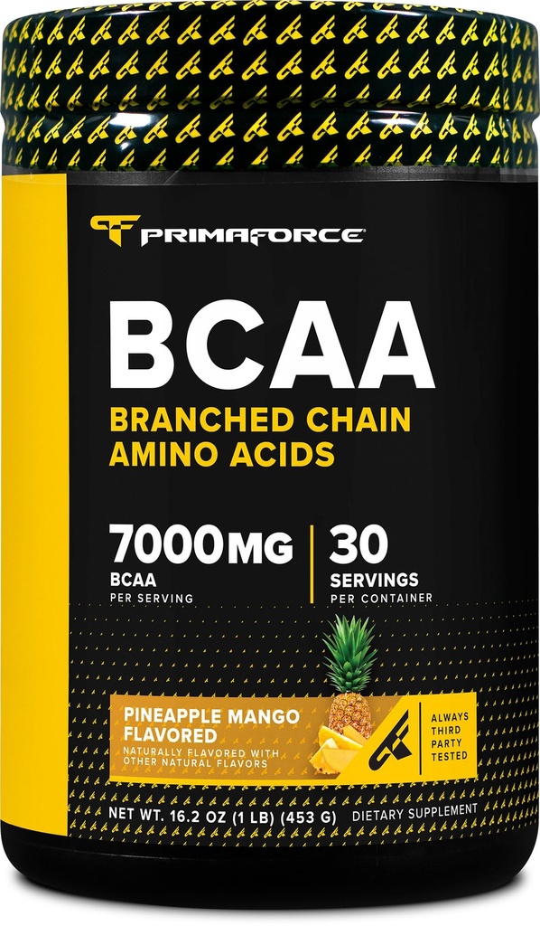 אבקת Primaforce BCAA (Pineapple מנגו) (30 משרתים) - 7000MG 2:1 BCAAs, פוסט-Workout Recovery drink with Amino Acids ו- Real Salt for Men & Women