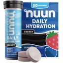 Nuun Energy Electrolyte Tablet עם גינזנג, קפאין מפלט תה ירוק, ויטמין B12, B6, B5, Magnesium & 4 אלקטרוליטים אחרים, Gluten Free & Vegan, ברי Blast, 8 Pack (80 המשרתים Total)