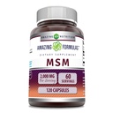 פורמולה מדהימה MSM (Methylsulfonylmethane) תוסף | 2000 Mg לכל המשרתת | 120 קפסולות | Non-GMO | Gluten-Free | Made in USA