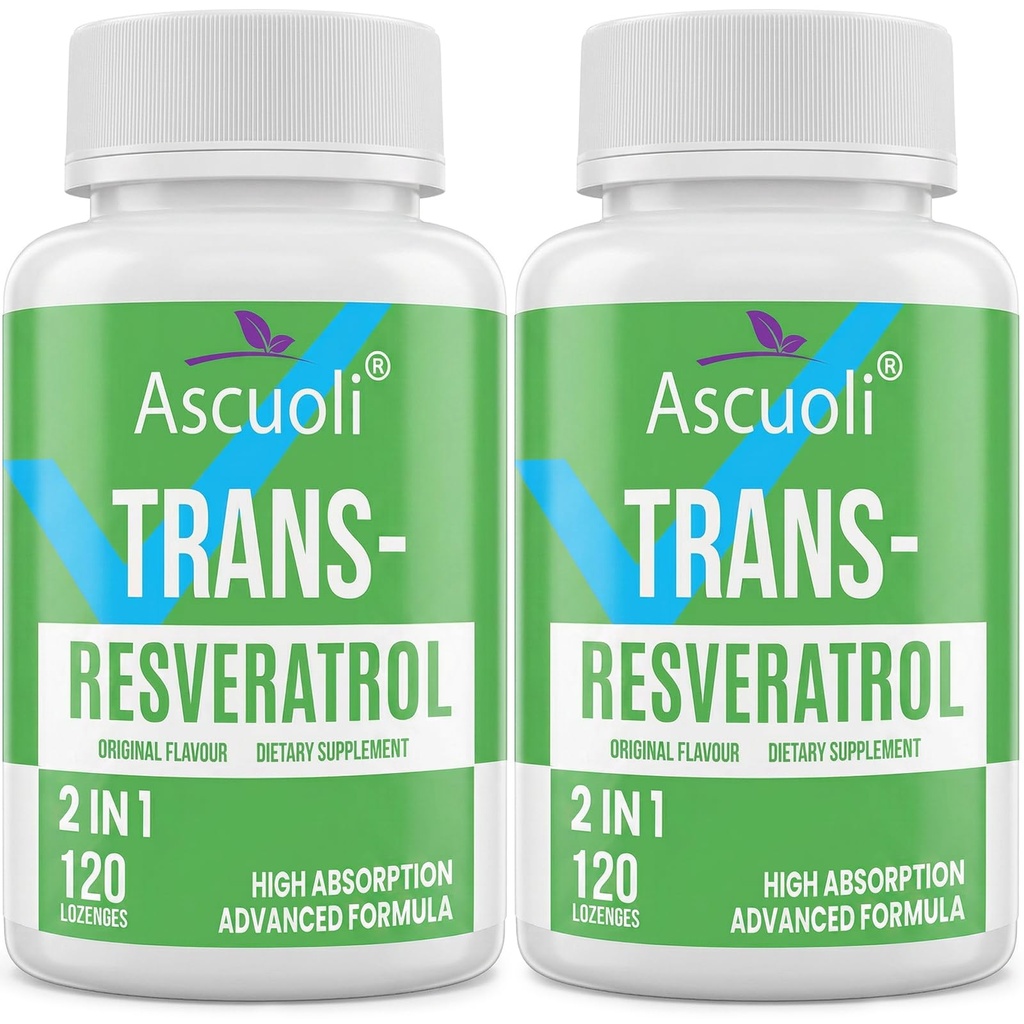 Trans-Resveratrol Purity 99%, 3-in-1 מתקדם פורמולה Resveratrol תוסף עבור Boost NAD+, Immune & Energy Support, Anti-Aging, Skin Health & Antioxidant, 240 Lozenge (240 ימים אספקה)