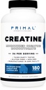 Primal Creatine Monohydrate (3,000 Mg, 180 Caps) - תוסף Micronized Creatine, 750mg Per קפסולה, גדול עבור Preworkout ושיקום - Gluten-Free, non-GMO
