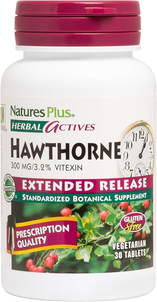 Natures Plus Herbal Activeshorne - 300 מ"ג, 3.2% Vitexin, 30 טבליות טבעוניות - 30 משרתים
