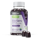 VITEEY Sambucus Elderberry Gummies for Adults & Teens + Zinc & ויטמין C - סוכר חינם - Immune Support & Booster Herbal Supplement - טבעוני, Gluten Free, Gelatin חינם, GMO חינם, Chewable Brad Flavored