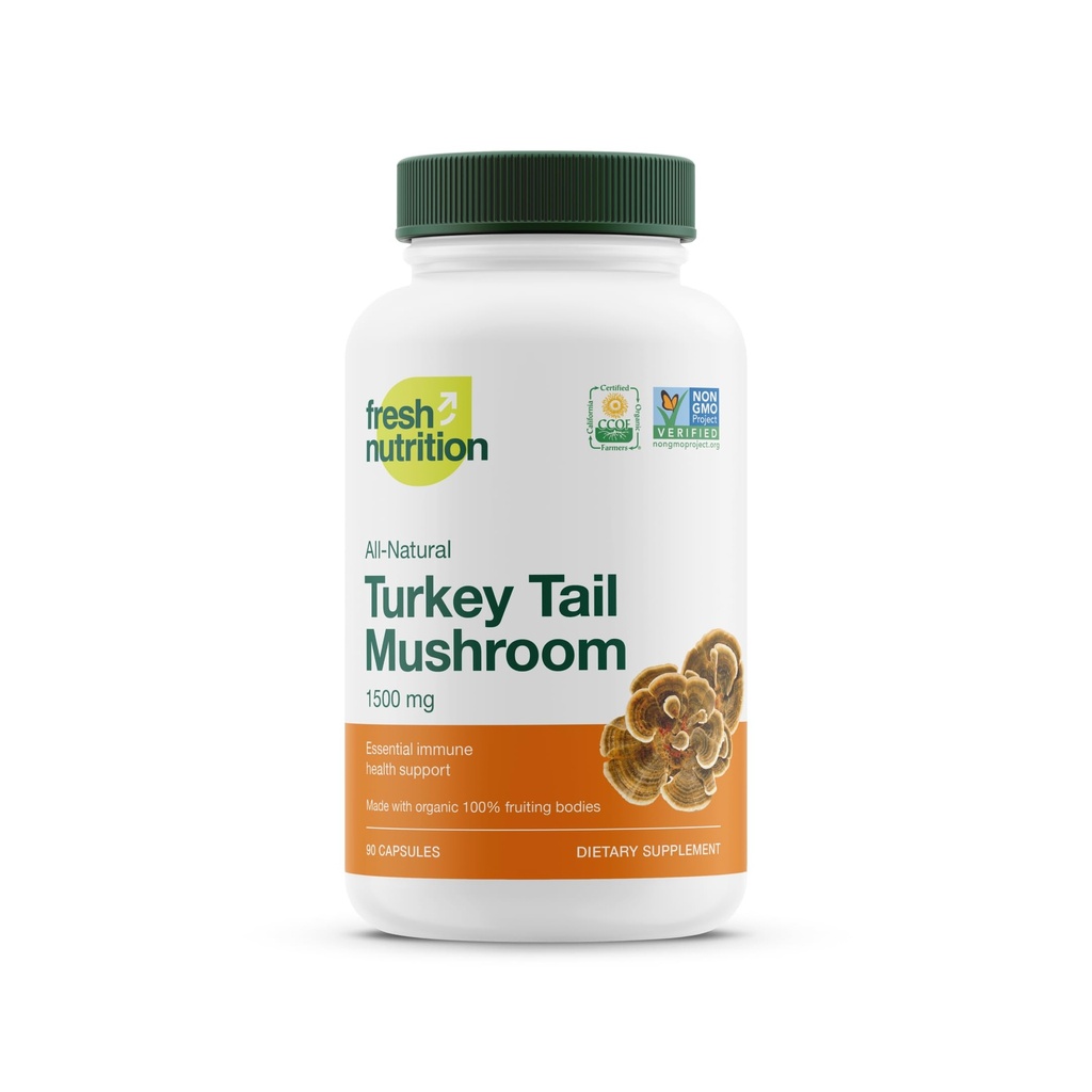 תזונה אורגנית טורקית Tail Mushroom לחלץ תוסף - גבוה בטא Glucans - non-GMO, טבעוני ידידותי, Gluten-Free 90 קפסולות