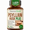תוסף סיבים עם 1080mg Psyllium Husk אבקת, Slippery Elm עבור נשים וגברים, ג'ינג'ר Root - גלולות סיבים גבוהים עבור סדירות, עיכול ו Gut בריאות - Gentle על Stomach 60 Psyllium Husk כמוסות