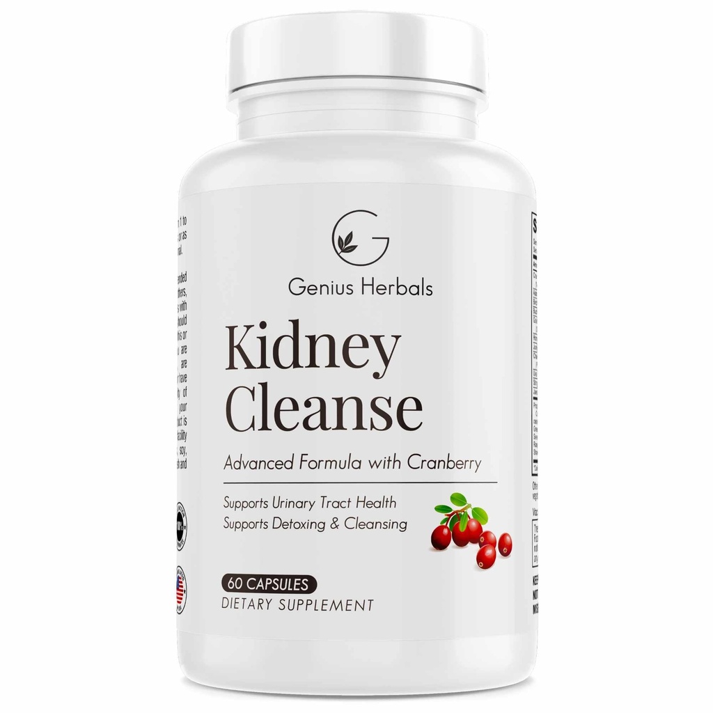 Kidney Cleanse Advanced Formula with Cranberry Extract, Kidney, Urinary Tract & Bladder Detox and ניקויse - 60 קפסולות
