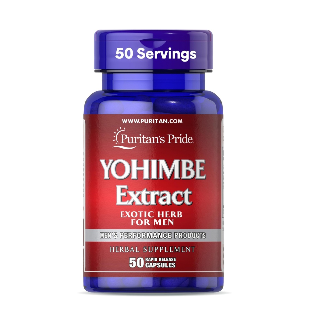 Puritan's Pride Yohimbe Exotic Herb for Men 250 mg, Dietary Supplement, 50 Rapid Release Capsules
