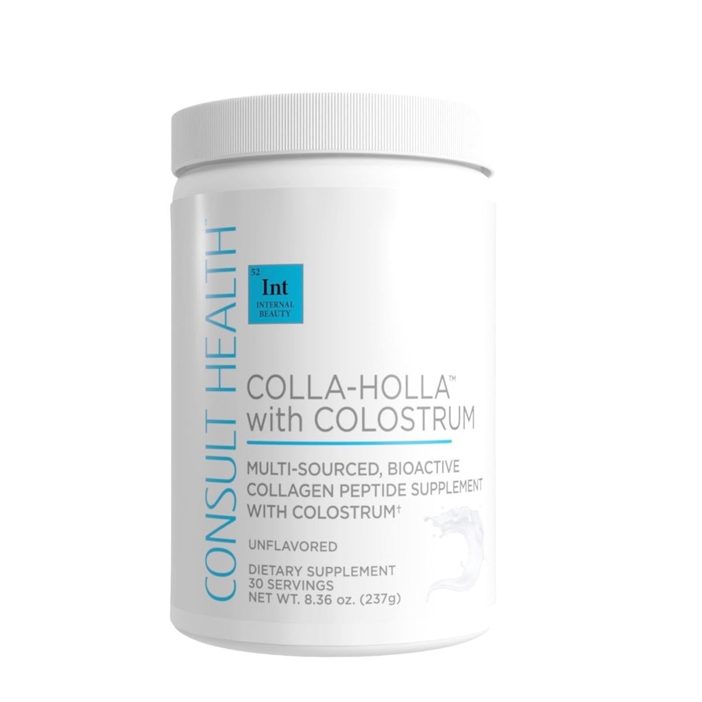להתייעץ עם Health Colla Holla- Multi-Sourced Collagen Verisol אבקת חלבון עם Colostrum עבור Skin Odyssey, Wrinkle Reduction, שיער בריא ותמיכה משותפת.