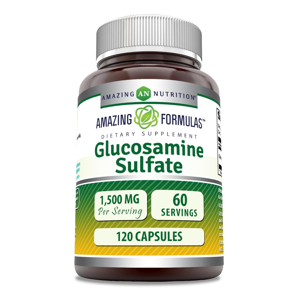 פורמולה מדהימה Glucosamine Sulfate תוסף | 1500 Mg Per Serve | 120 קפסולות | Non-GMO | Gluten-Free | Made in USA