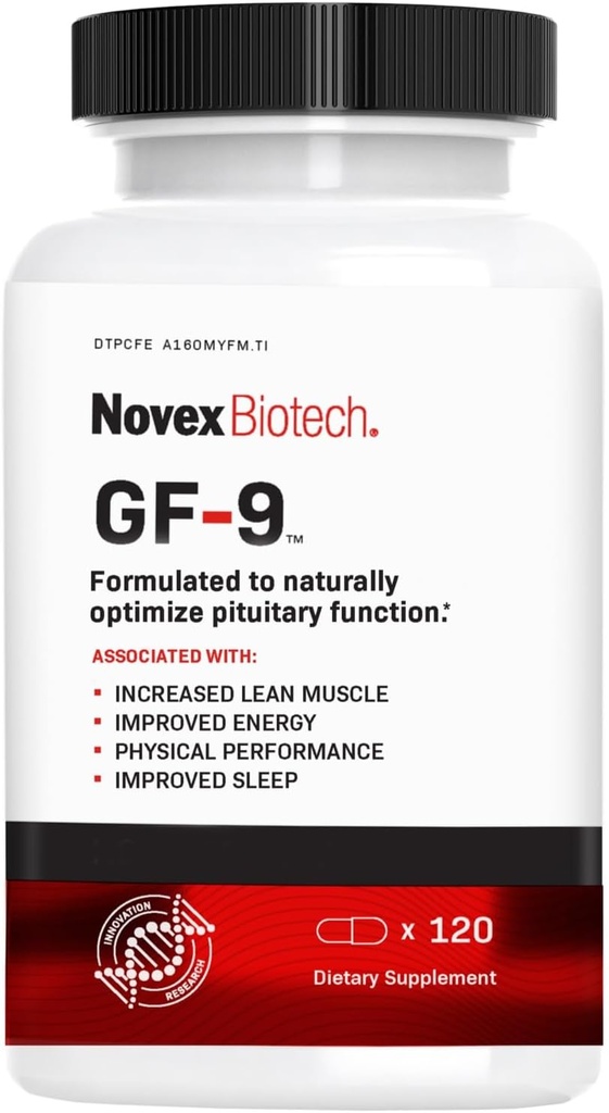 Novex Biotech GF-9 - HGH Boosting תוסף עבור גברים - מתחם עבודה עבור גברים - תמיכה אנרגיה, אנדורנס, שינה, 120 Ct (30 יום אספקה)