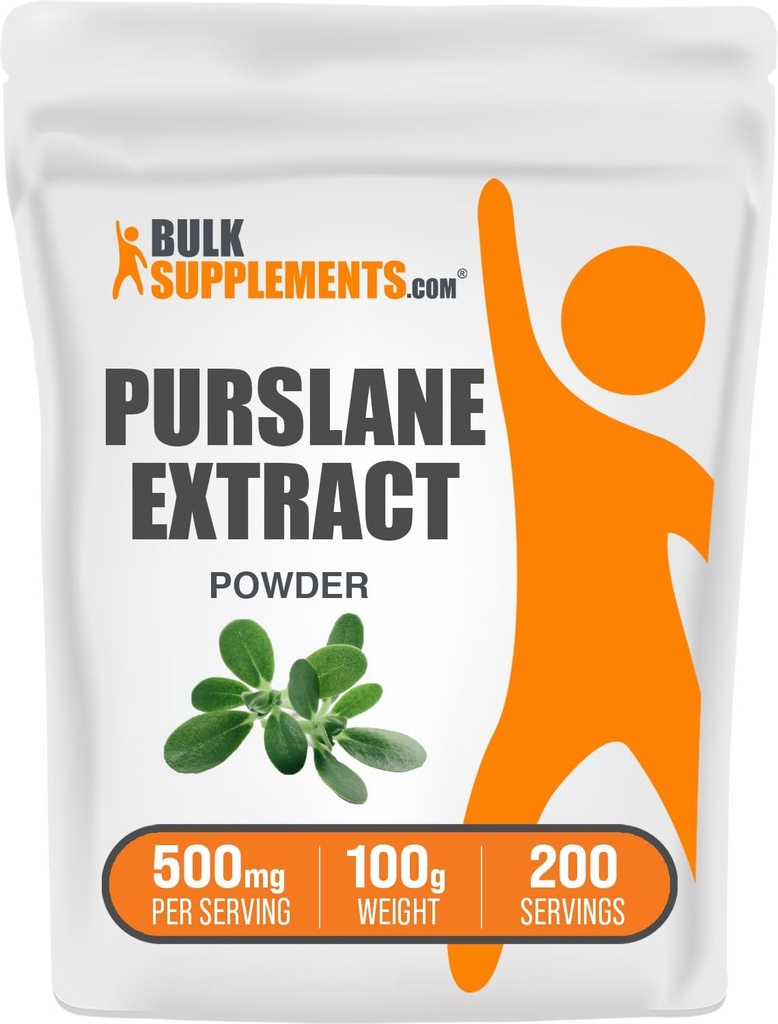 BulkSupplements.com Purslane לחלץ אבקה - Portulaca Oleracea לחלץ, תוספי Purslane - מ Purslane Herb, Gluten Free, 500 מ"ג לשרת, 100g (3.5 oz) (Pack of 1) (Pack of 1)