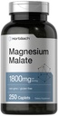 Horbäach Magnesium Malate | 1800mg | 250 Coated Caplets | Vegetarian, non-GMO, Gluten Free Supplement