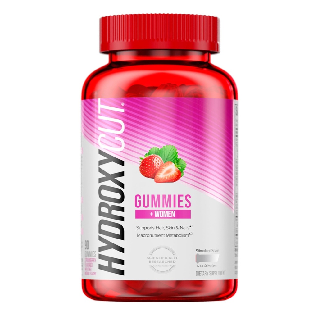 hydroxycut חניכיים + נשים, סטרוברי - 99% Caffeine חינם - תומך שיער, עור וציפורים - metabolize פחמימות, חלבונים ושומן
