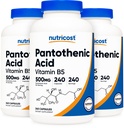 Acid Pantothenic Acid (Vitamin B5) 500 מ"ג, 240 קפסולות (3 בקבוקים)