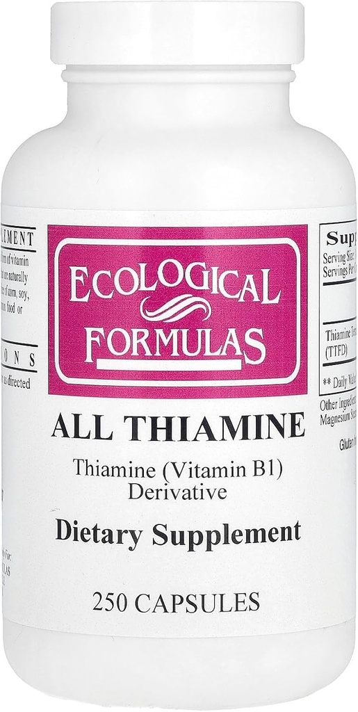 פורמולה אקולוגית Allithiamine ויטמין B1 קפסולת, 50 מ"ג, 250 הרוזן