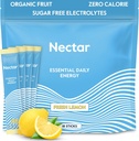 Nectar אנרגיה Booster - אורגני Caffeine, B12 & אלקטרוליטים - סוכר חינם & Zero Calorie - קפה בריא, משקאות אנרגיה & סודה אלטרנטיבה - הידרה ואנרגיה (Lemon 18 אבקת Packets)