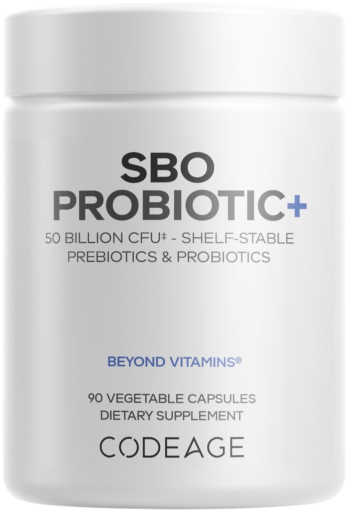 Codeage SBO Probiotics, 50 מיליארד CFUs Per Serve, Multi Strain Soil Based Organisms Band and Organic Fermented הבוטני בלנדר, Shelf-Stable, 90 קפסולות