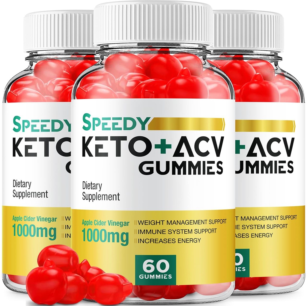 (3 Pack) Speedy Keto ACV Gummies - Advanced Formula Speedy Keto Plus ACV Gummies Apple Cider Vinegar Speedy ACV Dietary Supplement Men (180 חניכיים)