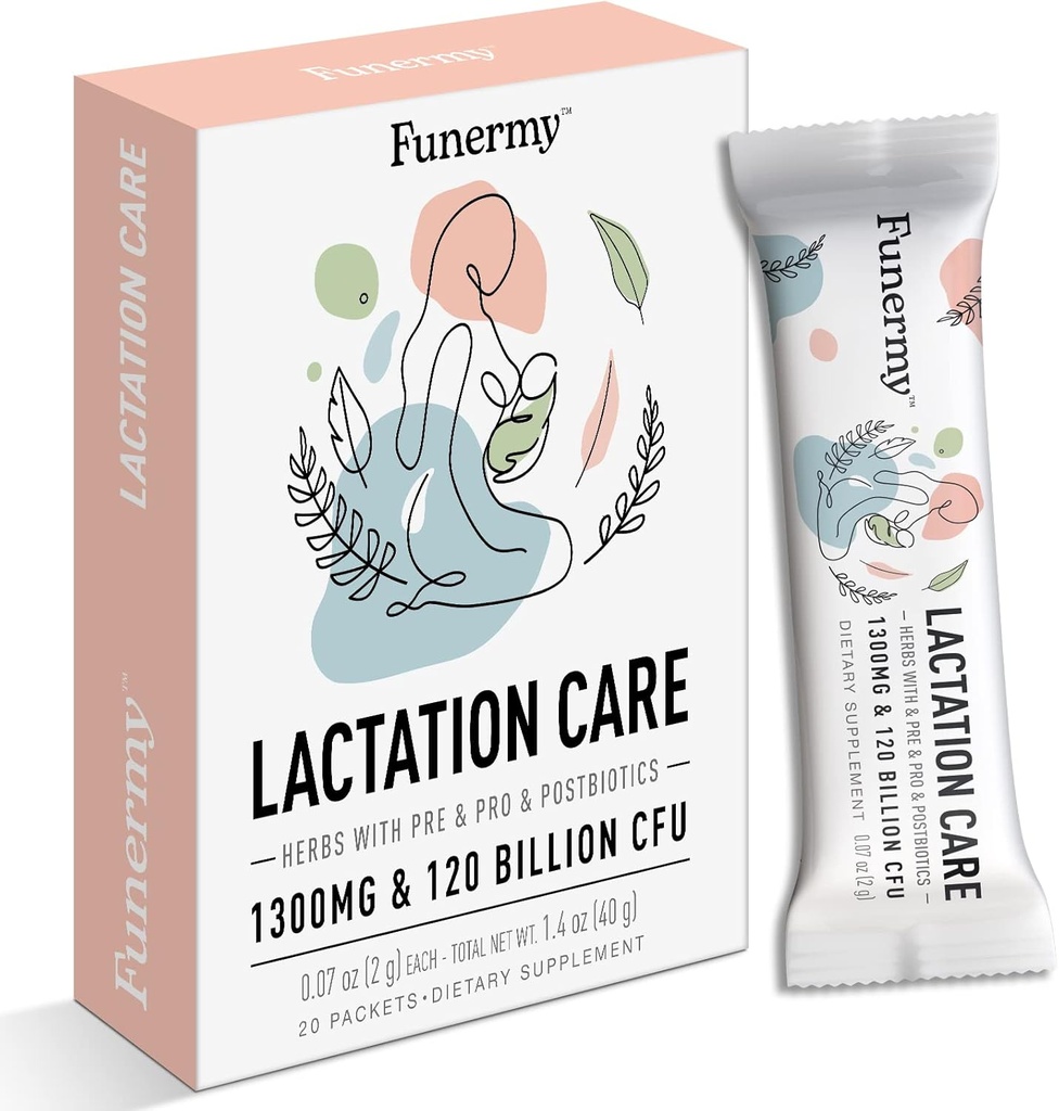 לאחר הלידה Probiotics Lactation תוספי - ויטמינים Postpartum להנקה אמהות, Postpartum Probiotics Lactation תמיכה עבור Gut ו- Digestive Health, 20 Packets