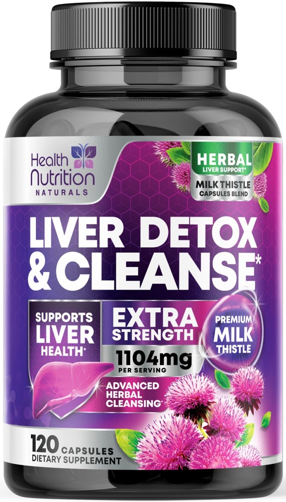 Gentle Liver ניקוי של Detox & תיקון פורמולה - תוספת תמיכה חיה מתקדמת עם Silymarin Milk Thistle, Dandelion Root, Artichoke Extract, Turmeric, Choline, & Beetroot - 120 כמוסות Veggie