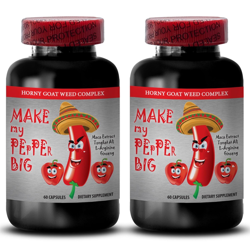 גלולות שיפור זכר להגדיל את גודל - Make My PEPPER גדול - NATURAL MING ENLARGEMENT, Maca, L-Arginine, Longjack טבליות, קרם ביצועים זכר, tongkat ali עבור גברים, גלולות הליבידו הגברי, 2 Bot 120 Caps 120