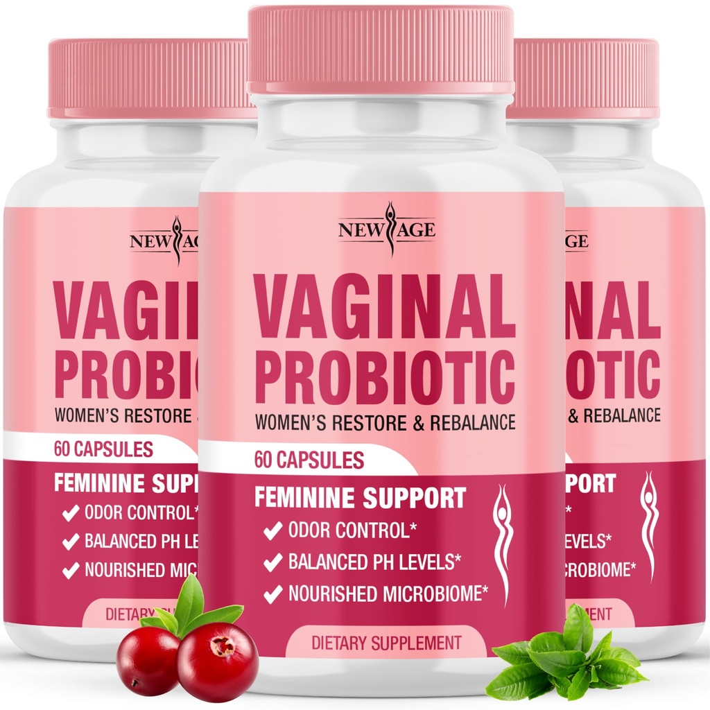 AGE Vaginal Probiotics for Women with Prebiotics, Cranberry Extract, and a Lactobacillus Probiotic, Supports Healthy pH Balance, Odor Control, Vaginal Flor - קפסולות 180 קפסולות