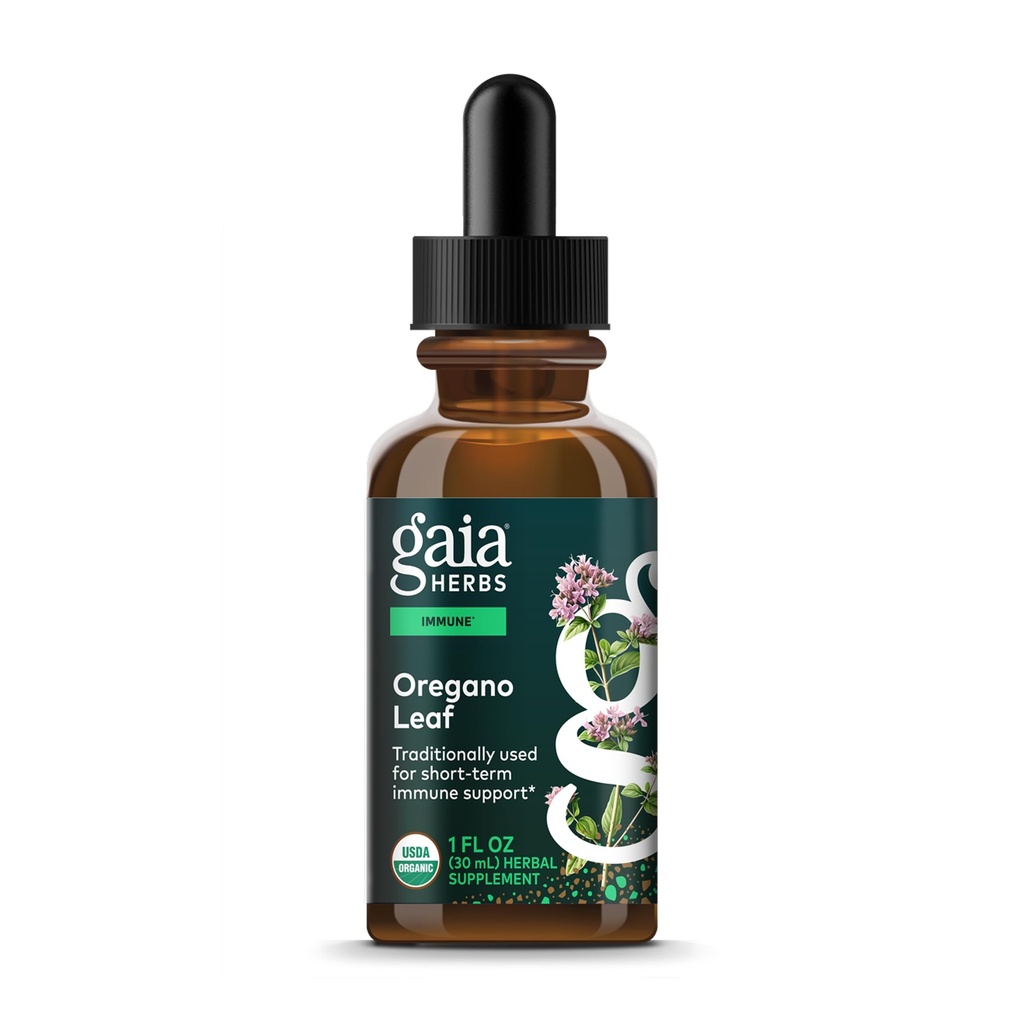 גאיה Herbs Oregano Leaf - Immune Support Herbal תוסף - עם Oregano Leaf Extract - מוסמך אורגני - 1 Fl Oz (23 משרתות)