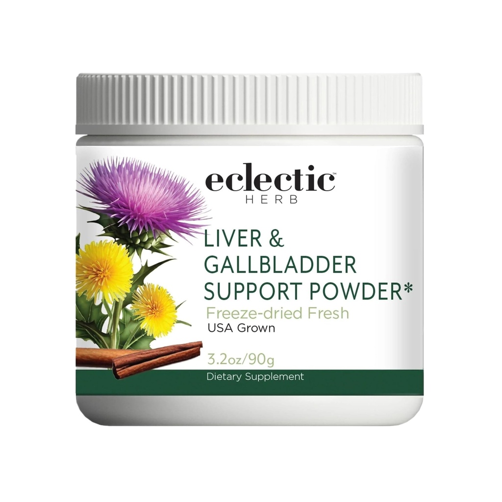 ECLECTIC INSTITUTE Raw Freeze-Dried non-GMO אורגני Liver ו- Gallbladder Support