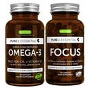 אומגה 3 & ויטמין D3 1000iu + Focus Brain Booster Bundle, Fast-Acting 1-a-Day EPA & DHA rTG Wild Fish שמן + Caffeine, L-theanine, Tairine & L-Tyrosine, B-Vitamins, Zinc & Copper, על ידי Igenssssssss, על ידי Igenssssssss, על ידי Igenssss.