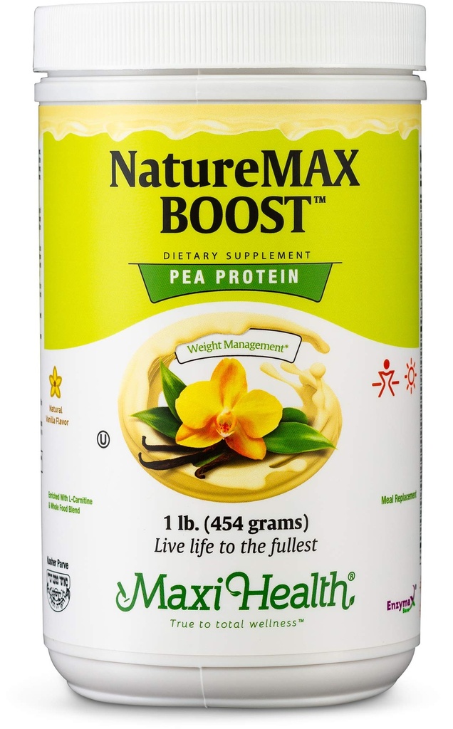 אבקת חלבון NatureMAX BoostTM Pea - דיאטה תוספת Meal החלפת - 20g חלבון Per המשרת - Natural Vanilla Flavor - ויטמין כשר - 1lb