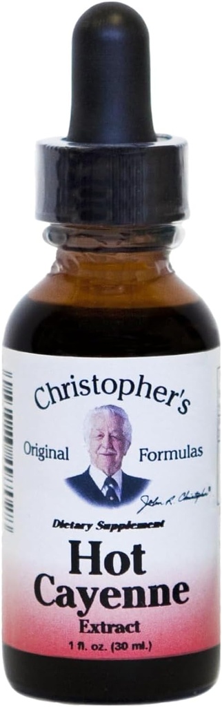 הפקה מקורית של כריסטופר Hot Cayenne Extract, 1 fl oz - Natural Herbal Supplement