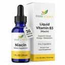 ויטמין נוזלי B3 טיפות - Cold Processed Niacin תוסף, תומך שפה ובריאות העור - טבעוני, לא אלכוהול ואיכות נבדק. - 1 Fl. Oz, 36 משרתים