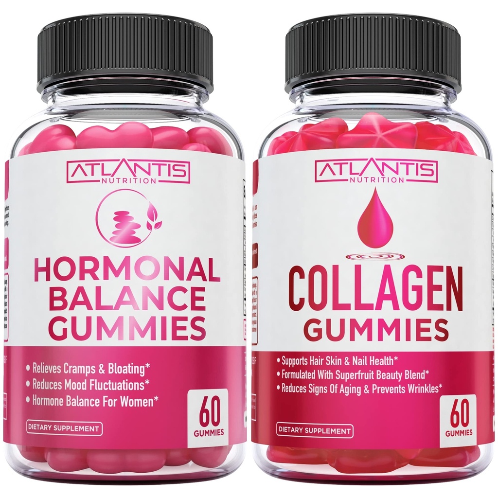 Atlantis Nutrition Hormonal Balance PMS הקלה 60 חניכיים + קולגן 60 חניכיים