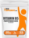 BulkSupplements.com ויטמין B5 - כמו Calcium Pantothenate, B5 ויטמינים - Gluten Free, 500 מ"ג של ויטמין B5 Pantothenic Acid לכל משרת, 5kg (11lbs) (Pack של 5)