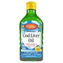 קרלסון - Cod Liver Oil, 1100 מ"ג אומגה 3s, שמן דגים נוזלי, Wild-Caught Norwegian Arctic, Sustainably Sourced Nordic נוזל, לימון, 250 מ"ל