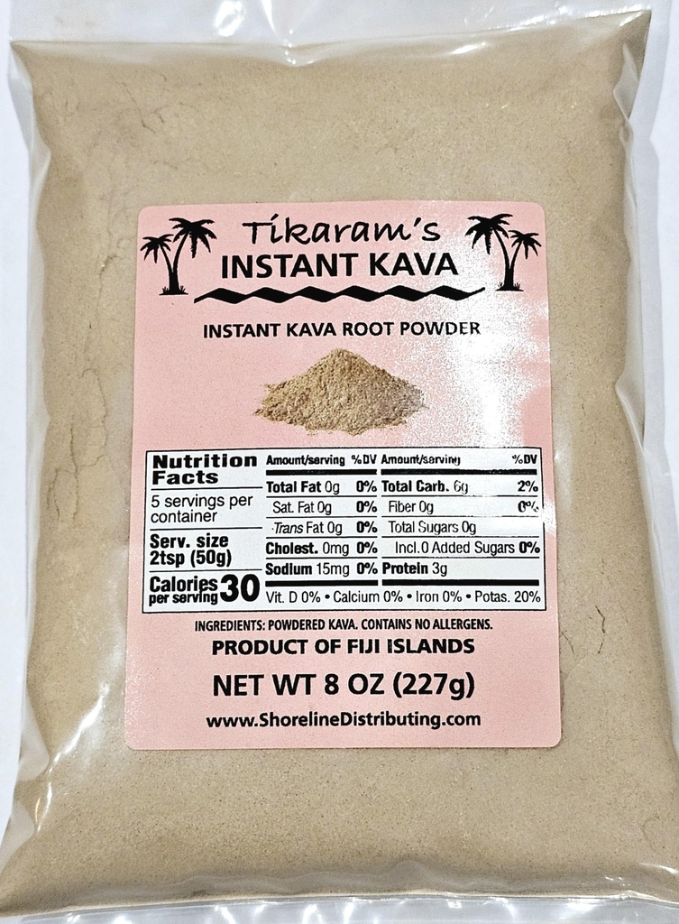 אבקת Kava המיידי של Tikaram, Fiji Waka, Noble Kava Root, 1/2 lb (8oz)-Fiji Market Wholesale
