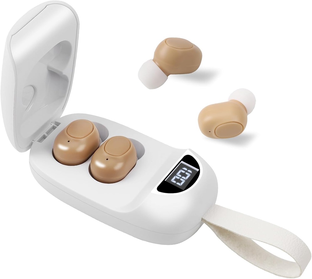 CIS Hearing Aids for Adults, Rechargeable Hearing Aid with Noise Canceling for Adults, Invisible Hearing Amplifiers with Charging Box, Easy to Carry