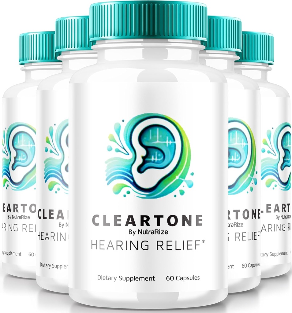 NutraRize (5 Pack) ClearTone Tinnitus, Clear Tone Pills for Hearing, ClearTone Pills תוספת לבריאות האוזן הכוללת, קפסולות תמיכה רשמיות, ClearTones Review (300 קפסולות)